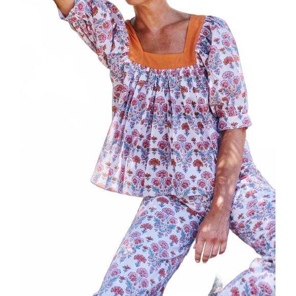 NEW SZ BLOCKPRINTS women's viti top in multi - Picture 1 of 3